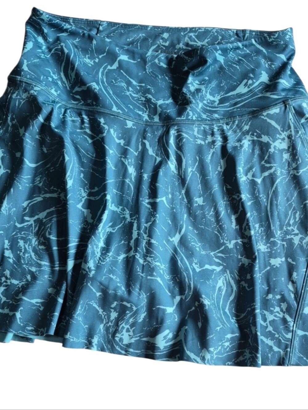 Athleta Ace Printed Tennis Skort 15.5 Blue Marble Print Size Small